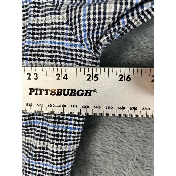 Men’s blue grey checked Cremieux Classics long sleeve shirt XLT excellent - Picture 4 of 10